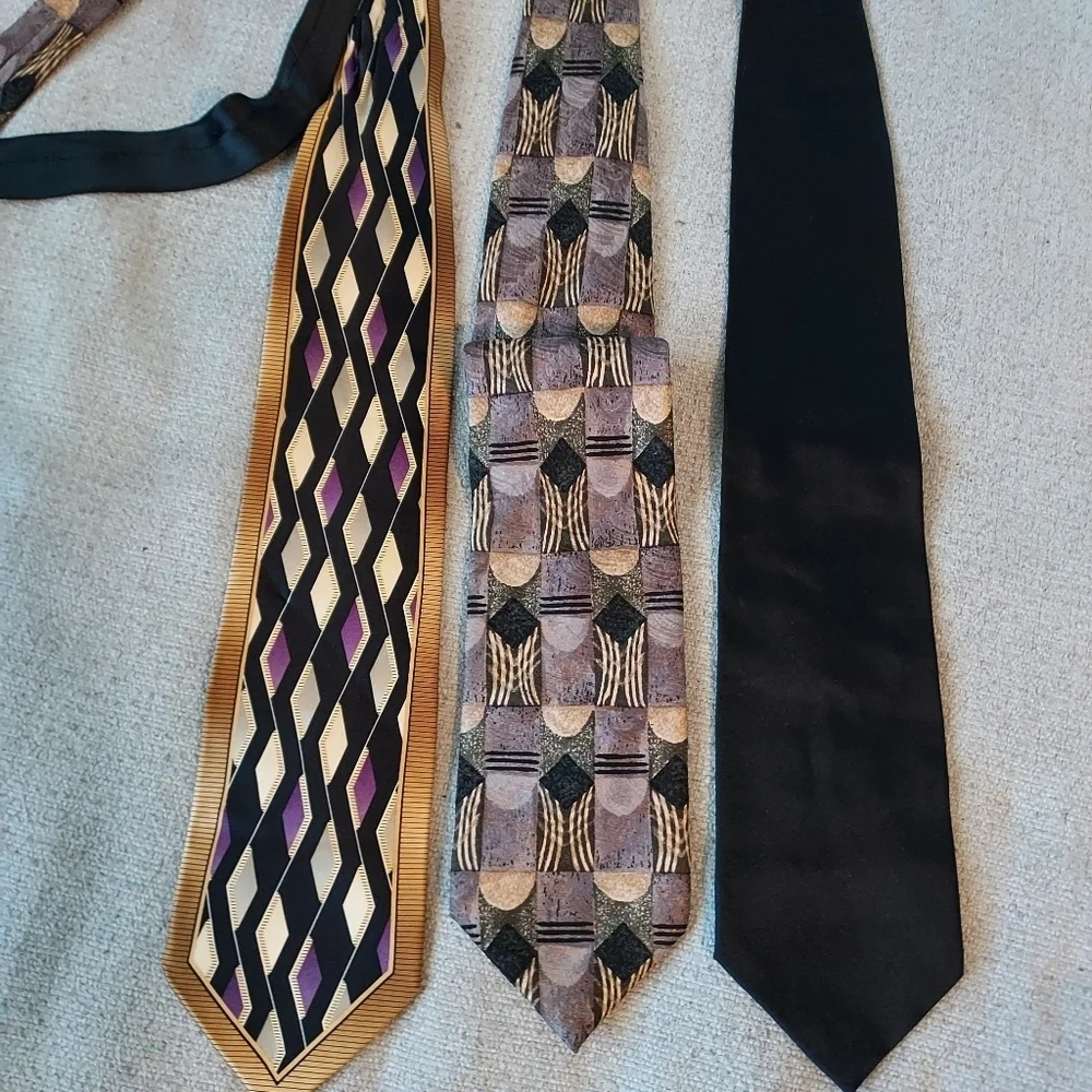 100% silk 3 ties Carlo Palazzi,Today's Man, Stacy Adams